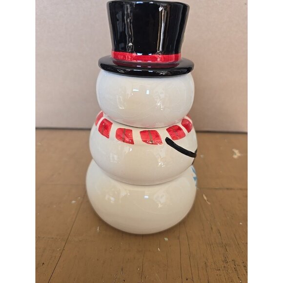 Pier 1 Imports Snowman Stacking 4 Piece Measuring Cup Set Christmas Winter Decor - Picture 5 of 6